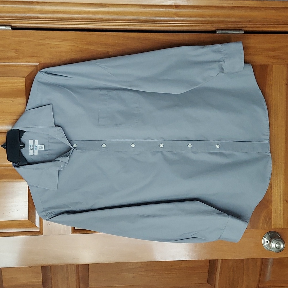 Croft & Barrow Men's Gray Easy Care Classic Fit Dress Shirt Size 16.5 Like New